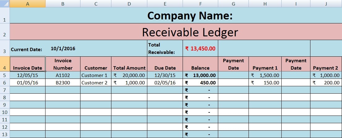 excel accounting template