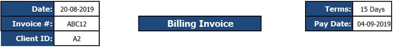 Billing Invoice Excel Template 1