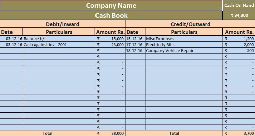 simple debit credit excel spreadsheet