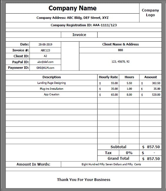 Invoice Rumah Sakit Beinyu