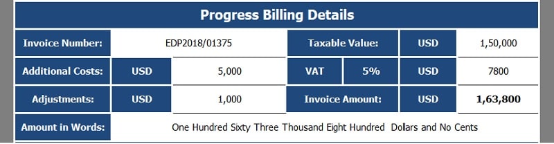 Progress Billing Invoice Excel Template
