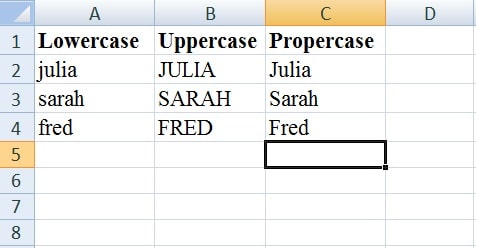 How to Change Text to Uppercase, Lowercase, Propercase in Excel