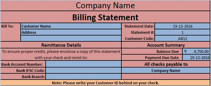 How To Make Billing In Excel