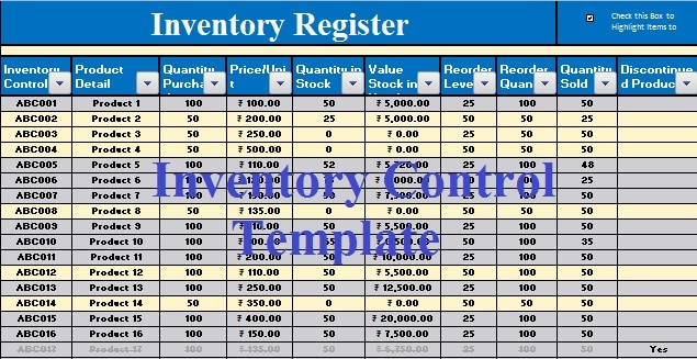 Download Inventory Management Excel Template