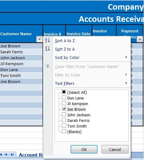 Accounts Receivable Template