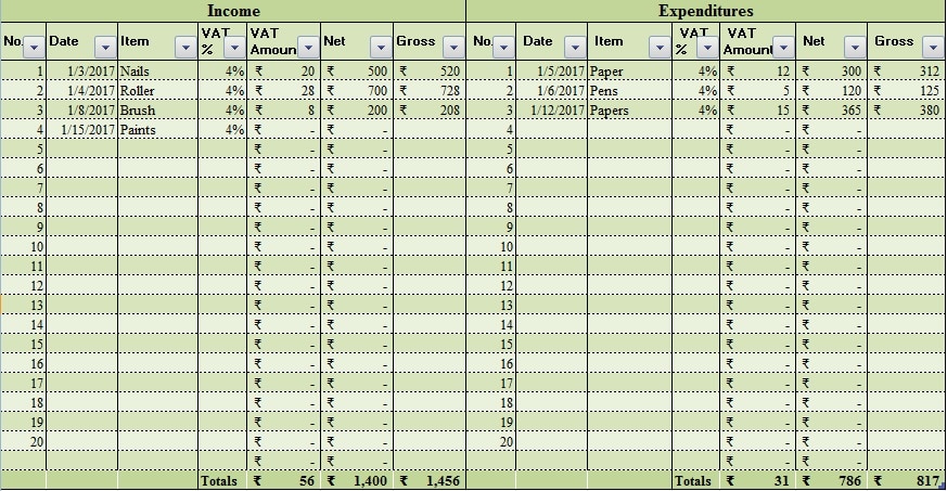 excel cashbook template