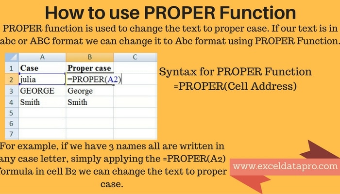 How To Use: PROPER Function - ExcelDataPro