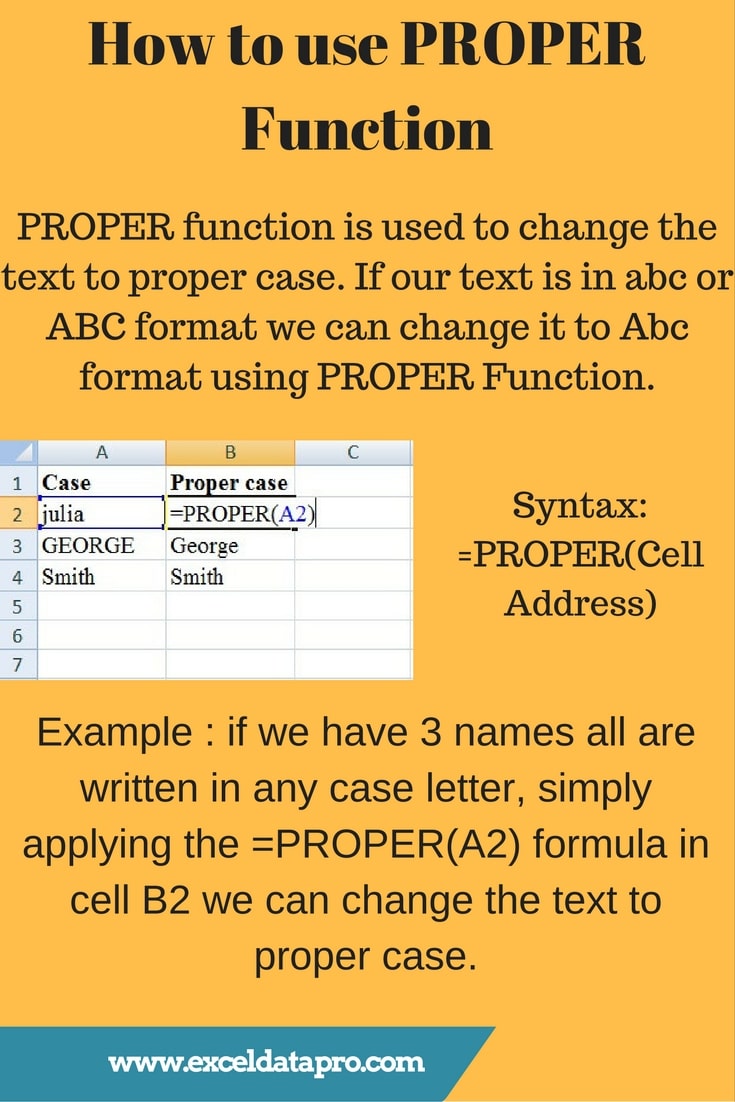 How To Use: PROPER Function - ExcelDataPro