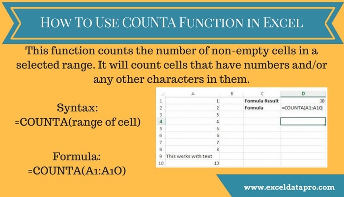 How to Use COUNTA Function ExcelDataPro