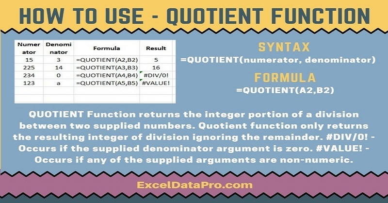 QUOTIENT Function