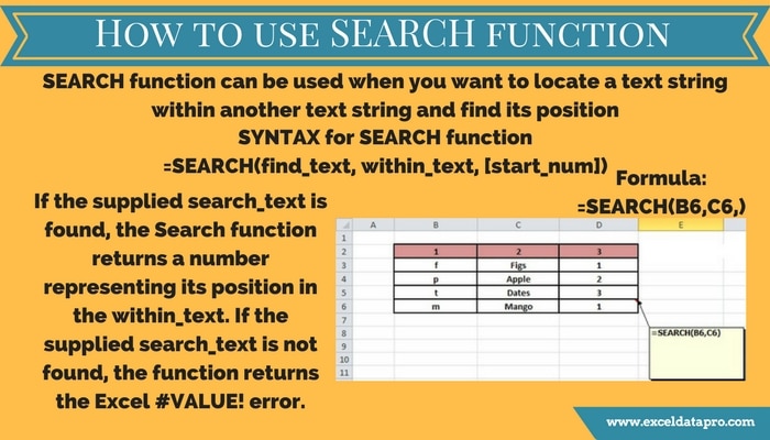 How To Use: SEARCH Function