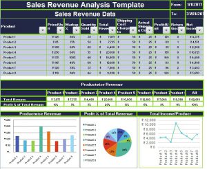 Download Sales Revenue Analysis Excel Template - ExcelDataPro