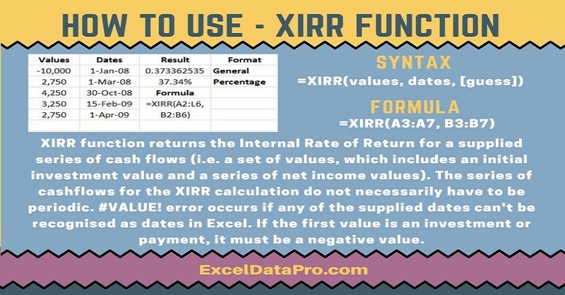 How To Use XIRR Function ExcelDataPro