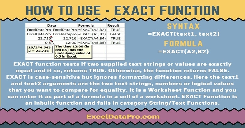 How To Use: EXACT Function