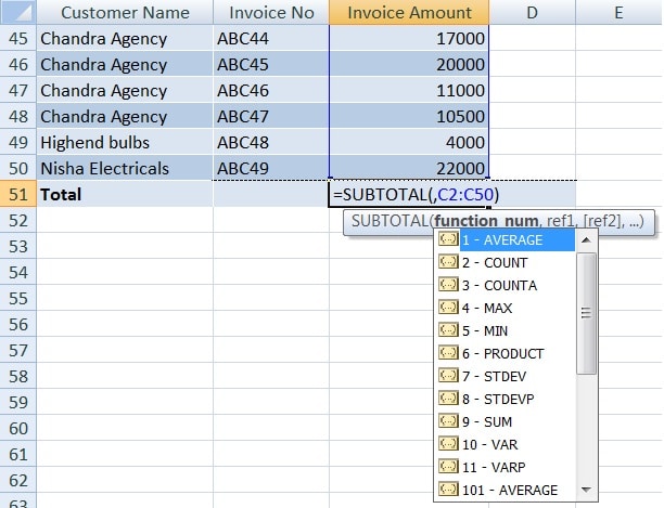 SUM Filtered Data