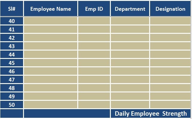 Attendance Sheet