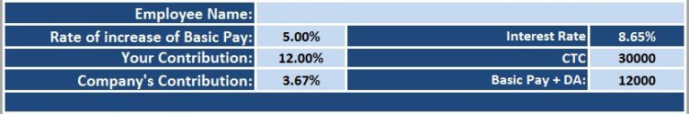 Download Employee Provident Fund Calculator Excel Template - ExcelDataPro