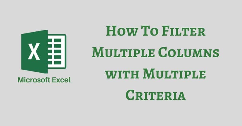 How To Filter Multiple Columns With Multiple Criteria In Excel