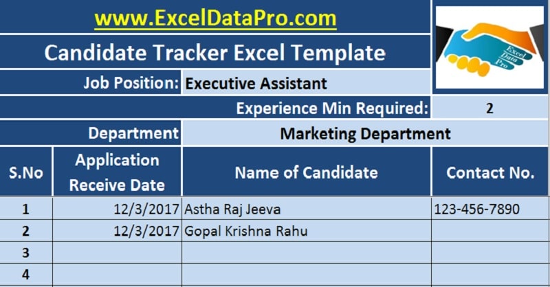 Download Job Candidate Tracker Excel Template