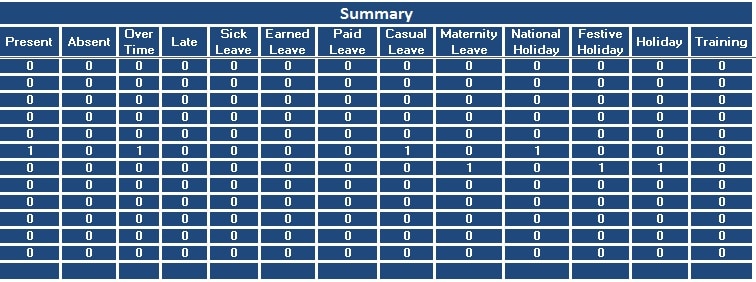 slip salary excel in yearly format Employee Excel Template Download Attendance Sheet