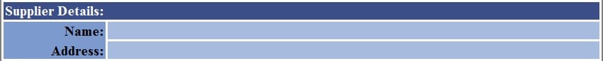 Purchase Order Template