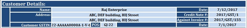 GST Credit Note