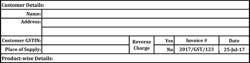 GST Invoice format for Service Providers