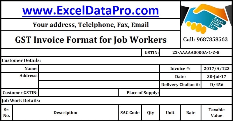 delhi salary employee slip health Workers Excel Format Invoice For Job GST In Download