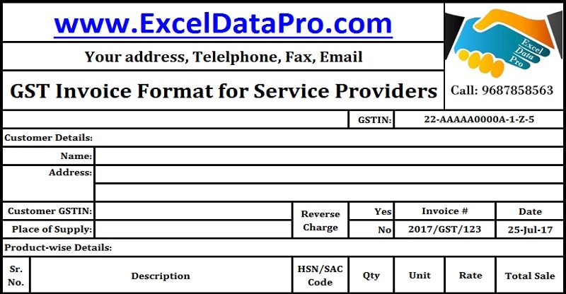 Download 10 GST Invoice Templates In Excel Gst Tax Invoice Template Excel