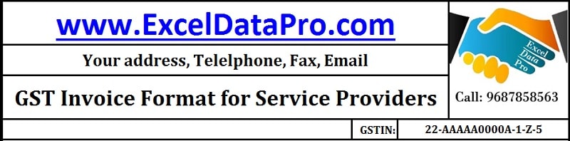GST Invoice format for Service Providers