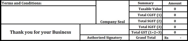 GST Invoice Format For Job Workers