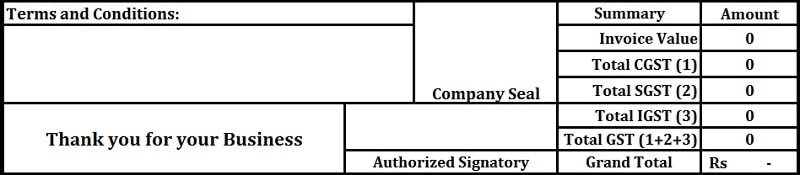 GST Invoice format for Service Providers