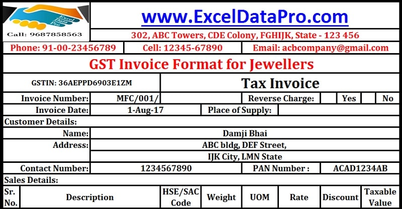 Download 10 GST Invoice Templates In Excel Gst Tax Invoice Template Excel