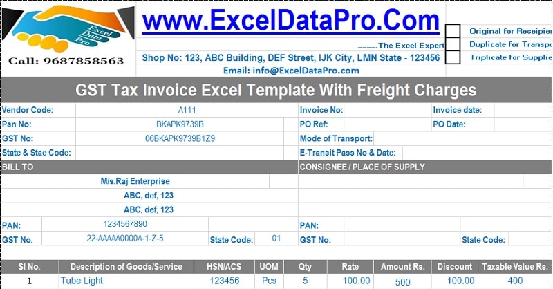 GST Tax Invoice