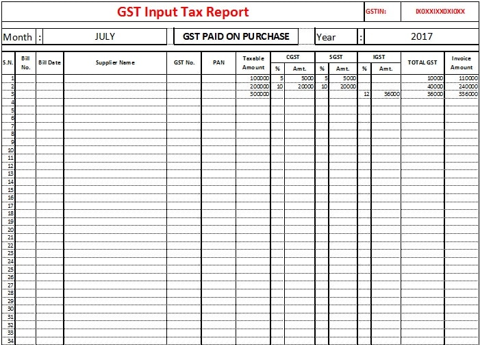 Download GST Input Output Tax Report in Excel - ExcelDataPro