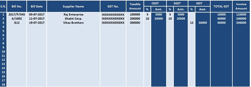 GST Purchase Register