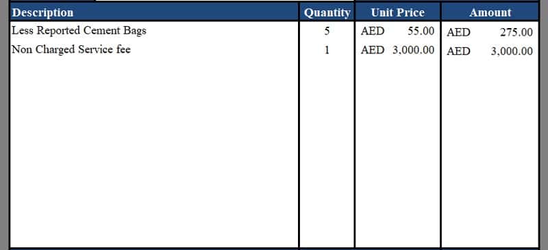 UAE VAT Debit Note Template