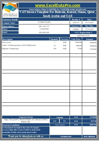 VAT Invoice Template