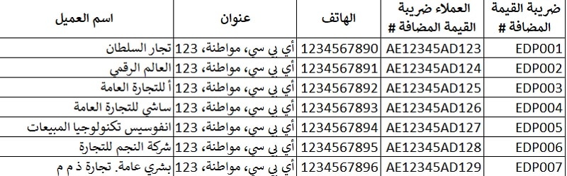 Arabic VAT Invoice Template