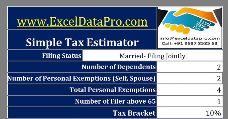 Download Simple Tax Estimator Excel Template
