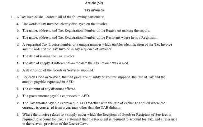 UAE VAT Dual Currency Invoice