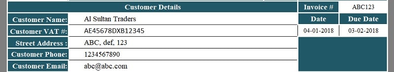 UAE VAT Composite Supply Invoice