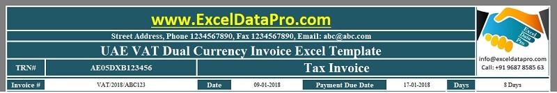 UAE VAT Dual Currency Invoice