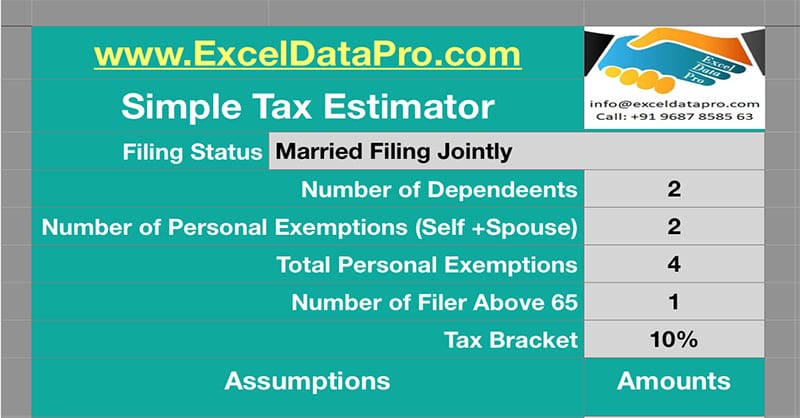 Simple Tax Estimator Numbers Template