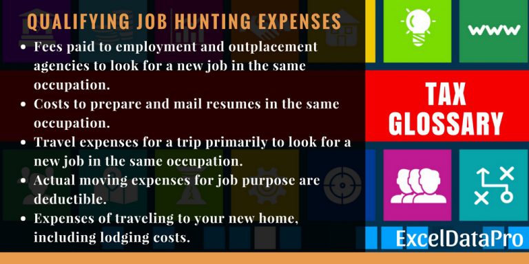 What Are Tax Deductible Job Hunting Expenses ExcelDataPro   Qualifying JHE 768x384 