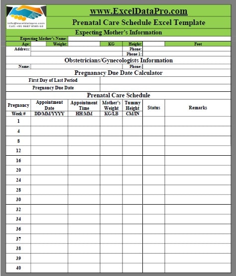 menstrual record chart template