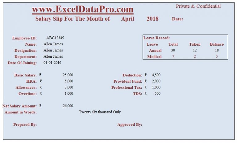 9 Ready To Use Salary Slip Excel Templates Exceldatapro In 2021 Vrogue