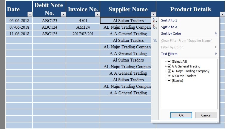 Purchase Return Book With Tax