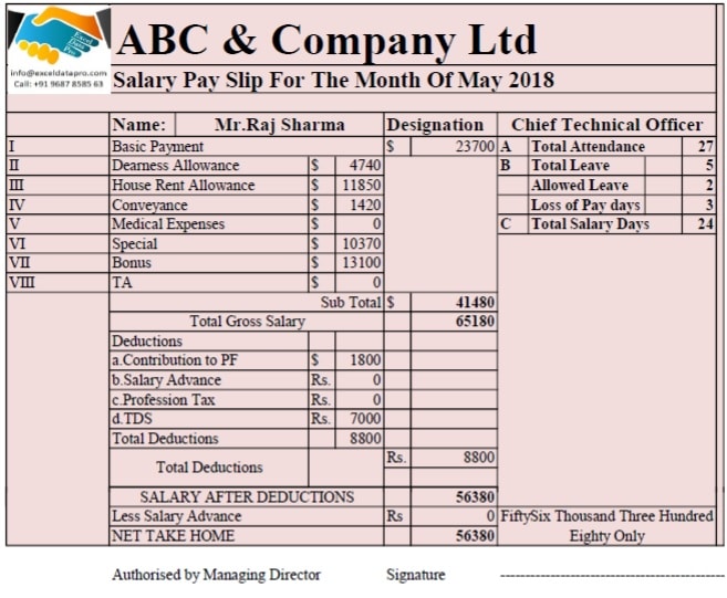 how to prepare employee salary slip