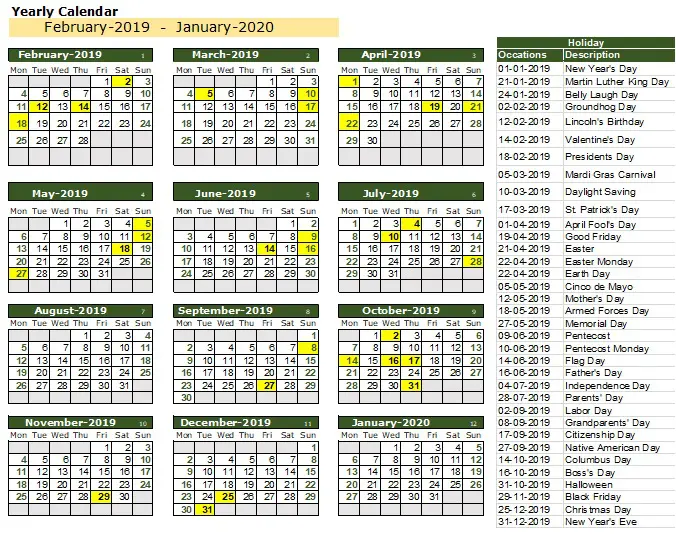 download 100 years excel calendar template exceldatapro